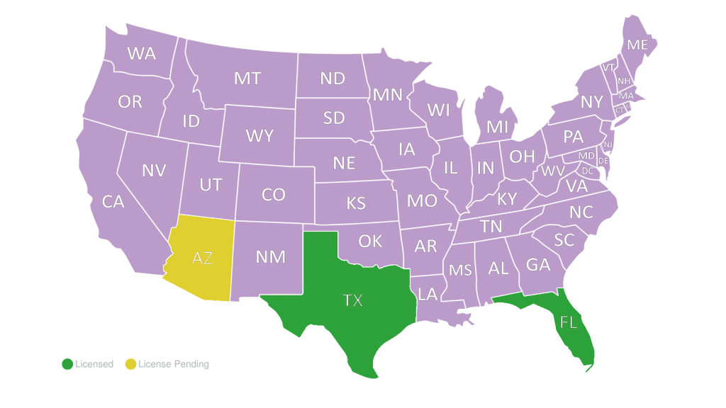 Map of iPharma Licensed States New
